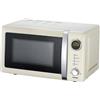 Melissa 16330108 Classico forno a microonde - design retrò con corpo in metallo, capacità 20 litri, potenza 700 Watt, timer, 5 livelli di potenza - Crema