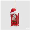 EDG Enzo De Gasperi Addobbo Cassetta Postale Natalizia H12 cm Bianco Rosso - Decorazione per Albero di Natale