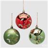 EDG Enzo De Gasperi Set 3 Palline di Natale Vischio Ø8 cm Verde Rosso Assortite - Addobbi per Albero di Natale 1 Pz