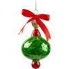 EDG Enzo De Gasperi Addobbo Natalizio Trottola con Rami H15 cm Verde Rosso - Decorazione per Albero di Natale