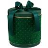 L'Arcolaio Scatola Natalizia Tonda in Velluto Grande Velvet Verde D 24x22 cm