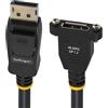StarTech Cavo DisplayPort per Montaggio a Pannello 1m, 4K x 2K, M/F, Nero | Ideale per Installazioni Fisse e Postazioni di Lavoro