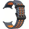MODEO Bracciale sportivo in silicone per Galaxy Watch Ultra 47 mm - space gray-orange Galaxy watch Ultra