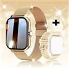 MODEO Smartwatch con chiamate Bluetooth e schermo touch completo - Golden ML Khaki China Mainland
