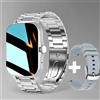 MODEO Smartwatch con chiamate Bluetooth e schermo touch completo - Silvery Steel Strip China Mainland