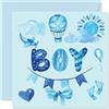 Stuff4 Biglietto di auguri neonato acquerelli blu biglietti di congratulazioni