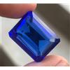 Gemma Naturale Tanzanite Cut Smeraldo 80,00 Cts Blu Certificata