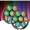 2pc EFFETTO LUCE RETRO VINTAGE LED PAR 350W 7LEDs COB Luce Calda + 189 LEDs RGB DMX