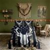 Castle Fairy Set copripiumino per bambini con bandiera americana mimetica a grandezza naturale, corna di cervo verde militare mimetico biancheria da letto per uomo, fattoria occidentale caccia animali stelle