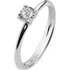 BLISS Eleganza senza tempo per questo anello solitario in oro bianco 18 carati, impreziosito da un diamante da 0,12 ct incastonato in un raffinato modello a 4 punte. Perfetto per celebrare momenti speciali, nella misura 12.