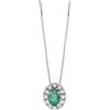 BLISS Collana in oro bianco 18 kt con diamante 0,04 ct e smeraldo bliss 42 cm