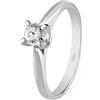 BLISS La lucentezza dell'oro bianco 18 kt si fonde con la preziosità di un diamante da 0,10 ct, colore g, in questo anello misura 12. Un gioiello raffinato, perfetto per chi desidera eleganza e luminosità in ogni occasione.
