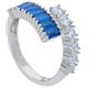 ORO&CO 925 Anello contrariè in argento 925 pavé zirconi bianchi blu oro&co 925