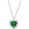 ORO&CO 925 Collana in argento 925 con pendente cuore e zircone verde oro&co 925
