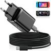CloudValley Caricabatterie CA CloudValley da 65 W per Nintendo Switch 2, supporta la modalità TV, con spina e cavo da 5 piedi, ricarica rapida GaN PD per Steam Deck, ROG Ally, iPhone 17/16, tablet e laptop - Nero