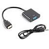 lanberg HDMI Adattatore Maschio/VGA Femmina + Minijack 3.5mm Femmina 20 cm