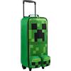 MINECRAFT Valigia Bambino con Ruote, Morbido Valigie Bambini, Creeper Pieghevole Trolley da Viaggio, Accessori Viaggio, 64x17x25cm, 17L