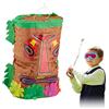Relaxdays Pignatta Tiki, Pentolaccia da Riempire a Tema Hawaii, da Appendere, Adulti & Bambini, Compleanno, Multicolore