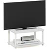 Furinno TURN-N-TUBE Supporto rialzato per TV, mobile porta TV piccolo a 2 livelli rialzato senza attrezzi, consolle TV per TV fino a 32 pollici, per soggiorno, Bianco