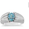 Artik Jewels Anello In Argento Sterling 925 Con Gemma Di Topazio Blu Naturale Per Uomo AJ429