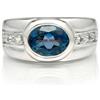 Artik Jewels Naturale London Topazio Blu Gemma Con 925 Anello Argento Sterling per Uomo AJ414