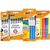 BIC CRISTAL BIC Set Cancelleria, 10 Penne a Sfera Nere, 5 Evidenziatori, 4 Penne a sfera Colori Assortiti, 4 Colori a Scatto, Astuccio Scuola
