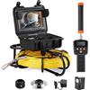 VEVOR Kit Telecamera Endoscopio Sonda Localizzatore 512Hz per Ispezione di Fognatura Schermo LCD Colorata 9 Pollici Cavo 91,5 m, Telecamera Ispezione Sonda Portatile per Tubi Angolazione Visiva 130°