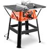 VEVOR Troncatrice da Tavolo con Supporto, 254 mm, Troncatrice Tavolo Compatta 1800 W, Capacità Taglio Massima 200 mm, Velocità Taglio 4800 giri/min, con Lama 24 Denti Calibro Scorrevole per Troncatura