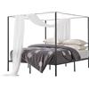 VEVOR Letto a Baldacchino King Size, Letto in Metallo con Testiera Minimalista a 4 Baldacchini, Robusto Supporto a Doghe in Acciaio, Struttura in Rete, Non Necessita di Materasso a Molle, Nero