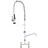 VEVOR Rubinetto Commerciale con Spruzzatore Pre-risciacquo, Altezza 1120 mm Centro 203 mm Beccuccio Girevole 305 mm Montaggio su Piano, Dispositivo in Ottone con Getto Estraibile, per Lavello Cucina