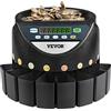 VEVOR Macchina Contamonete 500-1000 Monete in Euro Separatore per Monete Contamonete Velocità 300 pezzi/minuto Display a LED 7 Cifre Pannello Controllo 8 Cassetti, Tabaccheria, Scuole, Negozio, Banca