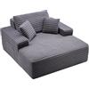 VEVOR Chaise Longue 124 cm, Divano Letto Imbottito con Cuscini Decorativi e Braccioli, Divano Letto con Seduta Profonda per Soggiorno, Poltrona Lounge in Spugna Altamente Elastica, Grigio
