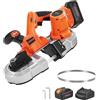 VEVOR Troncatrice a Nastro Portatile 20 V Troncatrice a Nastro Compatta da 360 W Taglio Profondo 65 mm con Motore Senza Spazzole, Batteria da 4,0 Ah Velocità Variabile da 0 a 192 m/min
