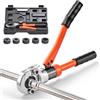 VEVOR Pinza Crimpatrice Idraulica, Pinza Crimpatrice per Tubi in Acciaio Inossidabile, Raccordi per Tubi con Ganasce V12 V15 V18 V22 V28, Custodia per il Trasporto, Kit di Crimpatura