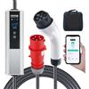 VEVOR Caricabatterie per Veicoli Elettrici Portatile Corrente Max.32A Monofase Tipo 2 Lunghezza Cavo 7,5m, Caricabatterie EV Portatile Impermeabilità Schermo LCD IP66 Potenza 7,36kW/22kW Controllo APP