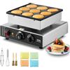 VEVOR Macchina per mini pancake olandese da cucina commerciale, 9 Pezzi, Diametro 76 mm, Macchina per mini dorayaki, 850 W, Controllo temperatura e tempo, per Cucina commerciale, Feste, Evento