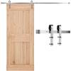 VEVOR Kit Ferramenta per Porta Scorrevole da Fienile 2438 mm, Capacità 150 kg, Compatibile con Larghezza 1066-1219mm e Spessore 34,9-44,45 mm, Binario Resistente Rullo a Forma J, Argento
