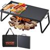 VEVOR Griglia Pieghevole per Fuoco all'Aperto da Campeggio Temperatura Max. 300℃, Griglia per Cottura su Fuoco da Campeggio Attività Esterno Pieghevole Capienza Max. 6kg Dimensioni 570 x 285 x 230 mm