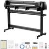 VEVOR Macchina da Taglio per Vinile, Larghezza di Alimentazione Max. 1350 mm, Doppie Lame, Forza e Velocità Regolabili, Display LED, Stampante per Plotter da Taglio in Vinile con Software Signmaster