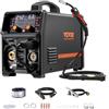 VEVOR Stazione Saldatura MIG Corrente Uscita 200 A, Saldatrice MIG Portatile Senza Gas MIG Gas MMA Lift TIG AU TIG 5 in 1 IGBT Tecnologia Inverter Schermo LCD, Torcia Lift TIG Non Inclusa