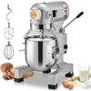 VEVOR Impastatrice per Alimenti Commerciale 14 L 3 Velocità Regolabili, Impastatrice per Impasto da 550 W con Ciotola in Acciaio Inox e Accessori per Mescolare, Ideale per Ristoranti, Panetterie