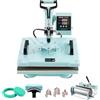 VEVOR Macchina per Trasferimento Termico 300 x 380 mm Macchina per Pressatura a Caldo 8 in 1 con Pressa Tamburo 0,17-0,85 kg Pressatura per Magliette Oscillante a 360° per Magliette/Cappelli, Verde