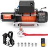 VEVOR Argano Elettrico 4536 kg Verricello per Camion 12 V CC con Passacavo in Alluminio Sintetico Φ0,9 x 1981,2 cm Telecomando Senza Fili e Cablato, Impermeabile IP55 per Traino Fuoristrada SUV Jeep