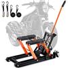 VEVOR Sollevatore Idraulico Moto Bici ATV da Officina Capacità Max. 700kg Altezza Regolabile 12-38,5cm, Sollevatore Alzamoto con Ruote Officina Operazione Idraulica con Perno di Sicurezza