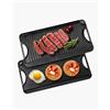 VEVOR Piastra per Cucina in Ghisa Reversibile 492 x 218 mm, Padella Rettangolare Portatile con Manico, Pentolame per Piano Cottura Peso ca. 6 kg Piastra per Cottura Barbecue Materiale in Ghisa