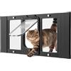 VEVOR Porta per Gatti per Finestra da 914 x 388 x 40 mm, 4 Modalità di Chiusura di Sicurezza, Telaio in Alluminio e Vetro ad Alta Trasparenza, per Animali Domestici Resistente alle Intemperie