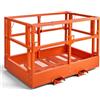 VEVOR Gabbia di Sicurezza per Carrello Elevatore, 181,7 x 122 cm, Gabbia Operatore Carrello Elevatore Portata Massima 907 kg, in Acciaio al Carbonio, Piattaforma di Lavoro, per Lavori in Quota Pesanti