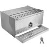 VEVOR Cassetta Portautensili per Semirimorchi, 760 x 750 x 400 mm, Scatola Impermeabile per Attrezzi in Alluminio con Piastra Diamantata, con Ingresso Cabina, Serratura a T e Chiavi per Pianali
