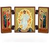NKlaus - Resurrezione di Gesù Cristo - Trittico di icone cristiane - Altare itinerante di Pasqua in legno 36152