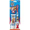Mr White Paw Patrol, set da viaggio per bambini, include dentifricio aromatizzato alla fragola e spazzolino a setole morbide con ventosa e tappo protettivo, kit per l'igiene orale adatto ai viaggi per bambini